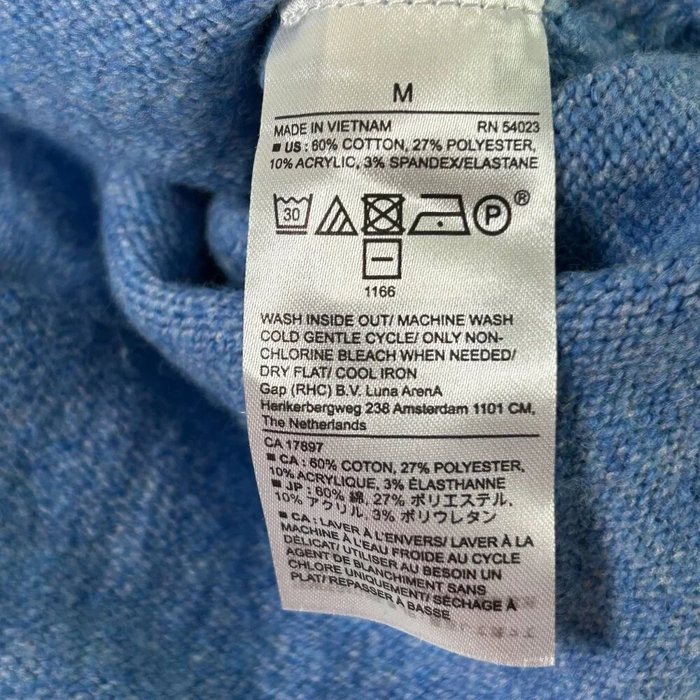 Banana Republic Sweater Mens Size M Blue V Neck‎ Hi Low Hem Pullover NWT